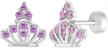 sterling silver princess safety earrings girls' jewelry logo