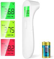 srhmx infrared forehead thermometer - accurate instant reading, fever 🌡️ alarm - one-touch control for adults, kids, indoor & outdoor - white logo