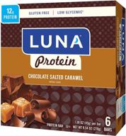 🍫 luna protein gluten free chocolate salted caramel protein bars - 6 count snack bar pack (1.59 ounce) logo