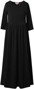 img 4 attached to Stylish QPANCY Maxi Dresses for Girls: Elegant 3/4 Sleeve Long Dress with Convenient Pockets - Perfect for Church Parties