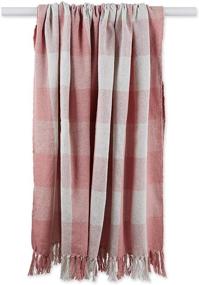 img 2 attached to DII CAMZ11470 Pink and White Buffalo Check Woven Throw Blanket, 50x60 Inches with 3-Inch Fringe