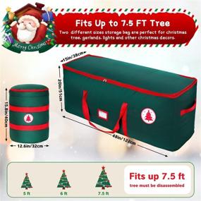 img 3 attached to 🎄 NVRGIUP Large Christmas Tree Storage Bag: Waterproof, Tear-proof & Durable - Fits Up to 7.5 ft Artificial Disassembled Trees with Sleek Dual Zipper & Handles - Holiday Xmas Bags Box for Long-lasting Use