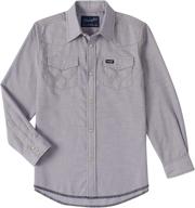 рубашка wrangler sleeve western solid chambray логотип