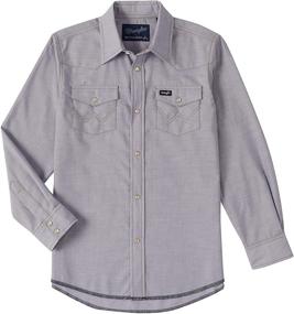 img 1 attached to Рубашка Wrangler Sleeve Western Solid Chambray