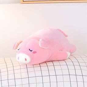 img 3 attached to Lazada Kids Pink Pig Plush Stuffed Animal Pillow - 16 Inches