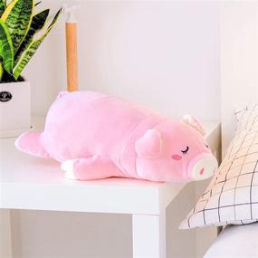 img 1 attached to Lazada Kids Pink Pig Plush Stuffed Animal Pillow - 16 Inches