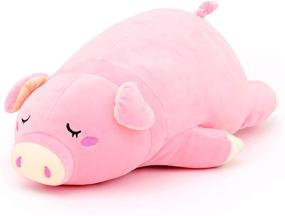 img 4 attached to Lazada Kids Pink Pig Plush Stuffed Animal Pillow - 16 Inches