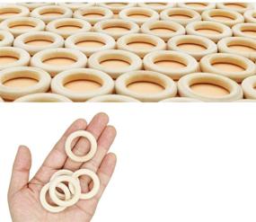 img 2 attached to 50-Piece Unfinished 35mm Natural Wooden Rings for DIY Crafts - Handmade Wood Circles for Jewelry Making and Pendant Connectors