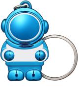 cartoon astronaut memory computer keychain logo