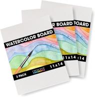 🎨 crescent creative products art & illustration watercolor board, 11x14, set of 3 - white logo