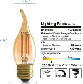 img 1 attached to 💡 Dimmable Equivalent Candelabra Filament Bulb by Panledo