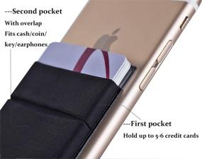 img 2 attached to Convenient and Secure 2Pack Adhesive Phone Pocket for iPhone, Android, and All Smartphones - Black (Double Pocket)