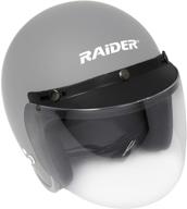 👑 raider open face helmet snap flip shield - clear (26-611-09) logo