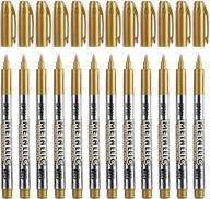 🖌️ hunino metallic marker pens, gold markers for artists, illustration, crafting, gift card making, scrapbooking, fabric, diy photo albums, set of 12 logo