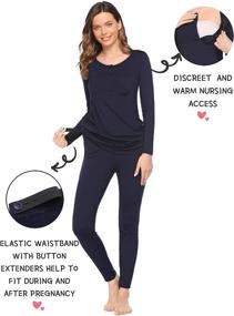 img 3 attached to Ekouaer Thermal Underwear Smooth Thermals Women's Clothing for Lingerie, Sleep & Lounge