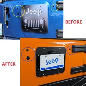 img 2 attached to Резиновые пробки для багажника на запасное колесо Jeep Wrangler Tramp Stamp: Прочные черные съемные пробки для джипов 2007 года и более поздних моделей (набор из 3 штук)