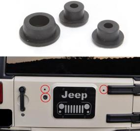 img 3 attached to Резиновые пробки для багажника на запасное колесо Jeep Wrangler Tramp Stamp: Прочные черные съемные пробки для джипов 2007 года и более поздних моделей (набор из 3 штук)