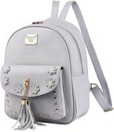 🎒 stylish leather tassel backpack for women - kawaii daypack, handbags & wallets - fashionable backpacks logo