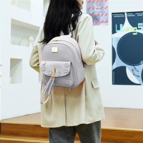 img 2 attached to 🎒 Stylish Leather Tassel Backpack for Women - Kawaii Daypack, Handbags & Wallets - Fashionable Backpacks