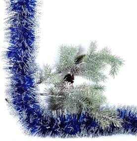 img 1 attached to 🎄 Alonsoo 3Pcs x 6.6ft Blue Christmas Tinsel Garland - Classic Shiny Sparkly Ceiling Décor for Home, Party, and Christmas Tree Ornaments