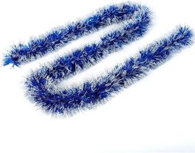 img 2 attached to 🎄 Alonsoo 3Pcs x 6.6ft Blue Christmas Tinsel Garland - Classic Shiny Sparkly Ceiling Décor for Home, Party, and Christmas Tree Ornaments