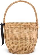 👜 miuco women's handmade wicker basket bag with lid – straw rattan bamboo handbag logo