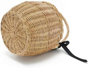 img 1 attached to 👜 Miuco Women's Handmade Wicker Basket Bag with Lid – Straw Rattan Bamboo Handbag