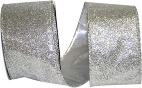 img 1 attached to 🎀 Sparkling Silver Glitter Lame Wired Edge Ribbon - 2-1/2 Inch X 10 Yards: Reliant Ribbon