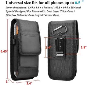 img 3 attached to Njjex Phone Holster for Samsung Galaxy Note 20 Ultra, Note 10, Note 9, Note 8, S21, S20, S10, S9, A02S, A12, A32, A42, A52, A72 5G, LG Stylo 7, 6, 5, 4, K92, K51, K31, V60 ThinQ – Nylon Belt Clip Holder Pouch and Carrying Case for Cell Phones