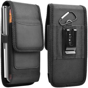 img 4 attached to Njjex Phone Holster for Samsung Galaxy Note 20 Ultra, Note 10, Note 9, Note 8, S21, S20, S10, S9, A02S, A12, A32, A42, A52, A72 5G, LG Stylo 7, 6, 5, 4, K92, K51, K31, V60 ThinQ – Nylon Belt Clip Holder Pouch and Carrying Case for Cell Phones