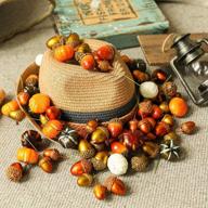 🎃 luyue 72pcs artificial mini pumpkins for halloween, harvest, thanksgiving, autumn fall christmas - decorative pumpkin fake acorns - home décor set - vegetable decorating kit (72pcs sets) логотип