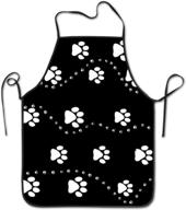 cilouebghg kitchen apron: professional chef apron for women and men - dog paw print style black, waterproof waiter and hostess apron with extra long ties, machine washable логотип