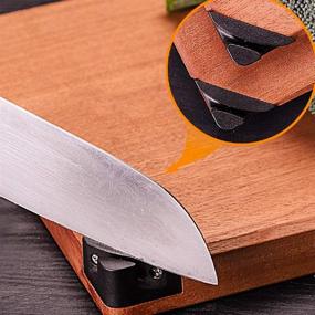 img 1 attached to 🪓 TaoQi Ebony Wood Cutting Board: Premium Kitchen Chopping Board with Knife Sharpener - 15.7''x11'' Solid Kneading Board