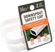 downspout safety cap 3x4 white logo