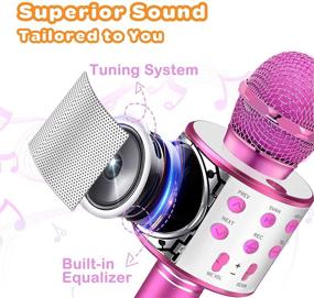 img 2 attached to Evassal Wireless Karaoke Microphone for Kids - Toys for Boys & Girls, Ages 4-14 - Birthday Gift Present