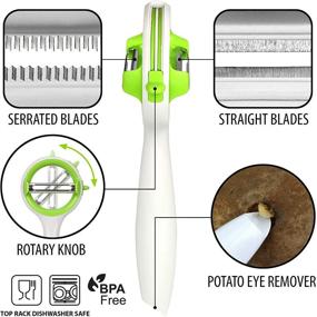 img 3 attached to Urban Trend Ringo Multifunctional Peeler - 5-In-1 Tool with Serrated and Straight Cutting Blades