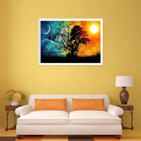 img 2 attached to 🌞 Наборы для росписи "URlighting Sun and Moon" 5D Diamond Painting для взрослых - полное вышивание рисунком крестом с бисером на холсте, 18 x 12 дюймов, для домашнего украшения стены.