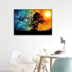 img 3 attached to 🌞 Наборы для росписи "URlighting Sun and Moon" 5D Diamond Painting для взрослых - полное вышивание рисунком крестом с бисером на холсте, 18 x 12 дюймов, для домашнего украшения стены.