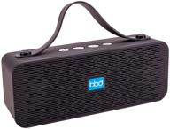 blue beat digital powerful stereo bluetooth wireless speaker with fm radio – portable with hand strap, aux cord, built-in mic for hands-free calling, 10m range [black] logo