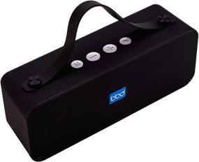 img 2 attached to Blue Beat Digital Powerful Stereo Bluetooth Wireless Speaker with FM Radio – Portable with Hand Strap, Aux Cord, Built-in Mic for Hands-Free Calling, 10M Range [Black]