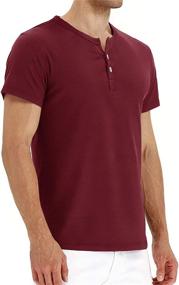 img 2 attached to 👕 Stylish Aiyino Casual Sleeve Henley T Shirts: Perfect Addition to Men's Clothing Collection!