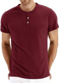 img 3 attached to 👕 Stylish Aiyino Casual Sleeve Henley T Shirts: Perfect Addition to Men's Clothing Collection!