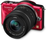 panasonic lumix dmc-gf3 12 mp micro 4/3 mirrorless digital camera with 3-inch touchscreen lcd and 14-42mm zoom lens (red) logo