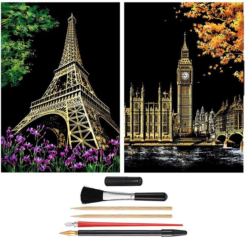 scratch rainbow painting scratchboard engraving 로고