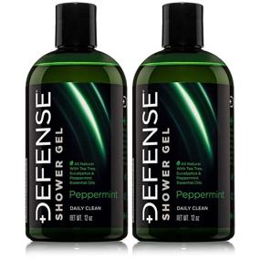 img 4 attached to Пакет из 2 шт. Геля для душа с мылом Defense Soap Peppermint объемом 12 унций - Натуральное масло чайного дерева, эвкалипта и мяты
