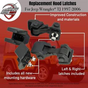 img 3 attached to 🔒 Hood Latches Pair Set - Replaces OEM# 55176636AD, 68038118AA, 42422 - Fits Jeep Wrangler TJ 1997-2006 - Hold-Down Hood Latch Catch Kit