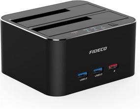 img 4 attached to FIDECO USB 3.0 SATA Dual Bay External HDD SSD Docking Station, 2.5/3.5 Inch, Hard Drive Duplicator & Offline Clone, 2x USB 3.0 Ports, 1x USB Fast Charge, Supports 16TB