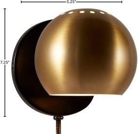 img 1 attached to 🔌 Rivet Gold Mid Century Modern Wall Mounted Plug-In Sconce, 7.25"H by Amazon Brand