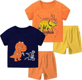 img 4 attached to 🦕 Dinosaur Sleeveless T Shirt Sets for Boys (A6 90) - ZukoCert Clothing Sets