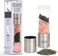 🌶️ dual salt and pepper grinder - 2 in 1 manual combo mill grinders - space-saving shaker mills set - stainless steel shakers with combined travel case - eparé logo